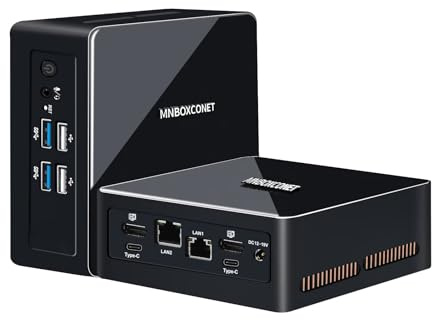 MNBOXCONET Mini PC Computer 12th Gen Core i5-1235U(up to 4.4GHz), Small Desktop Windows 11 Pro Office, DDR5 16GB RAM 512GB NVMe SSD, lris XE Graphics, Dual Intel i226V 2.5GbE LAN, WiFi6/BT5.2, USB3.2