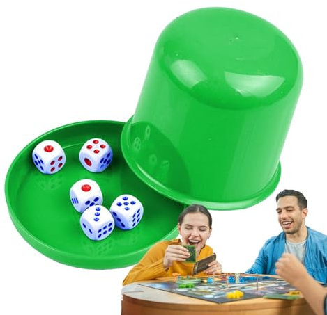 Würfelbecher und Würfelset | Würfelbecher Set | Leder Würfelbecher für Brettspiele Würfelset mit Würfel-Shaker Cups, Poker Würfel Shaker, Personalisierte Würfelbecher Setm Cube mit Aufbewahrung,
