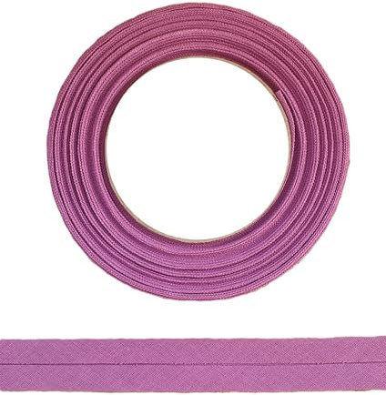 ME:NaMa Schrägband aus 100% Baumwolle - 10 m x 25 mm (gefalzt) - Hochwertiges Einfassband, Baumwollband, Schrägband - Ideal zum DIY-Nähen - In Belgien hergestellt, auf einer Rolle (Brombeere)