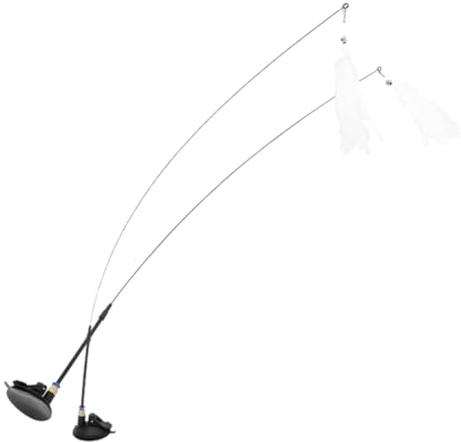 CIYODO Katze Teaser Zauberstab Spielzeug für Haustier Interaktive Teasing Zauberstäbe Saugnäpfe Kätzchen Teaser