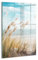 Wallfluent Glasbild Mit Motiv Gehärtetes Glas Bild Dicke 4mm 40x60cm Wanddekoration Für die Küche Badezimmer und Schlafzimmer Wandbild - Landschaft aus Grasstrand und Meer im Boho-Stil