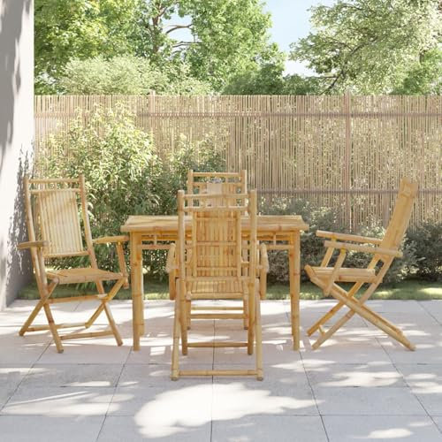 Somanki Gartenstühle 4 STK. Klappbar 53x66x99 cm Bambus, Gartenmöbel, Terrassenstühle, Balkon Sessel, Balkon Stühle, Balkonstuhl, Garten Stühle Für Draussen - 3278514
