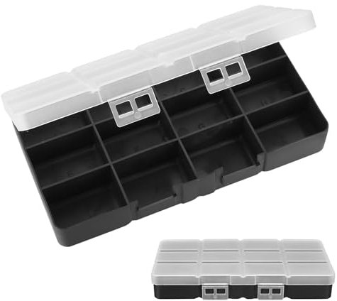 12 Fächer Sortierboxen für Kleinteile Organizer, 2 STK Sortimentskasten, Kleinteilebox Aufbewahrungsbox für Perlen Kleinteile Schmuck Ohrring Perlen Box Bastelkiste Büromaterial Schrauben Sortierbox