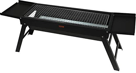 VEVOR Griglia Barbecue Pieghevole Portatile a Carbone da Esterno Area di Cottura 57 x 22 cm, Barbecue Portatile in Acciaio al Carbonio Acciaio Inox Altezza 30cm da Campeggio Spiaggia per Festa Evento
