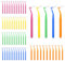 KASURE 60 Stück Interdentalbürsten Bunt, L-Förmige Interdentalbürsten, Plastik Tragbarer Interdentalbürsten mit Rutschfestem Griff, Zahnbürsten für Zwischen Zähnen und Zahnfleisch