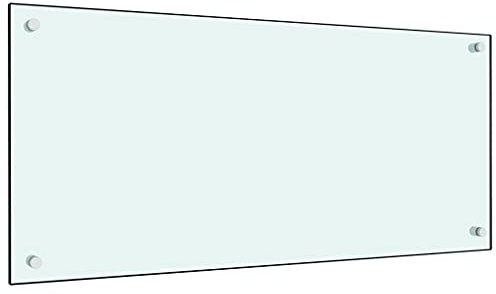 Myheimly Küchenrückwand Spritzschutz Fliesenspiegel Glasplatte Rückwand Herdspritzschutz Wandschutz Herd Küche Hartglas Weiß,90 x 40 cm