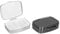 kwmobile 2x Edelstahl Tablettenbox mit 2 Fächern - 5,5 x 4 x 1,5cm - Pillendose klein Tablettendose - Tragbare Pillenbox Metall Medikamentenbox Dose in Silber Schwarz