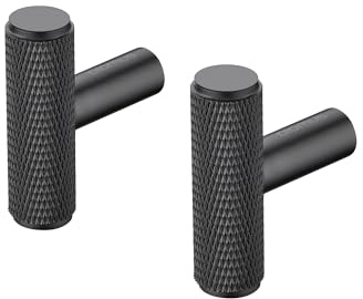 blomus Set 2 Wandhaken lang -ROF- | Garderobenhaken aus Metall | 4 x 3 cm | Farbe Black | Handtuchhaken & Badaccessoire