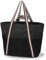 Boziee große Damen Shopper Wasserdicht strandtasche Beach Bag Tote Bag Reisetasche mit Reißverschluss für Alltage Strand Reisen Einkaufen Sprot (Schwarz)