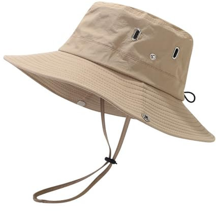 VICUTU Sonnenhut Damen,Sommerhut Damen,Fischerhüte Faltbar, Outdoor Wanderhut UV, Für Strand,Park,Camping,Picknick,Reisen