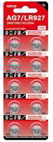 Chenxi Studio 10Pcs 1.55V 26mAh AG7 Alkaline Coin Cell LR57 LR927 395 SR927W SR57 SR927 Battery Button Batteries For Watch Toys