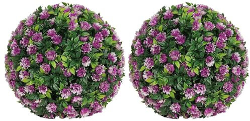 Tewzafiya Künstliche Boxholzbällchen, Blumenkasten -Topiary -Bälle - Gras Kugeln dekorative Bälle - wasserdichte hängbare Ornamente für Garten Hochzeit Balkon Hinterhof