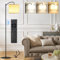 Lampadaire LED avec Abat-jour en Lin Beige, Lampadaire sur pied Salon Moderne, Dimmable Températures de Couleur et Luminosité, Lampe de Lecture avec Télécommande et Interrupteur à Pédale pour Chambre