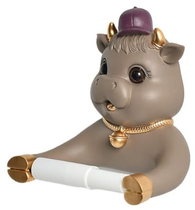 FLKWOP O2N5 Support mural pour rouleau de papier toilette en forme d'animal 3D amusant