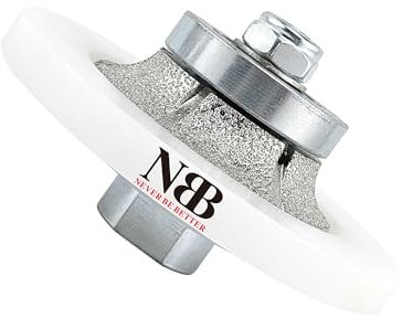 NBB Fresas para corte de chaflanes de diamante Rueda perfiladora diamante con guía cubierta más grande y M14 broca para perfilar porcelana baldosa cerámica granito mármol piedra (Half-Bullnose B10)