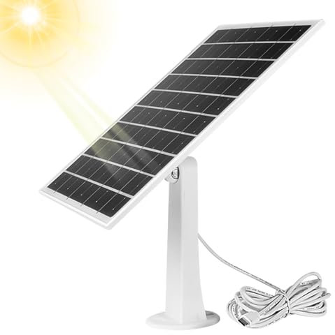 Pannello Solare USB - Pannello Solare per Telecamera Impermeabile IP66 - Accessori Caricabatterie Portatile Type-C Con Cavo Da 3 M Alimentatori Per Telefoni, Batterie E Attività All'aperto