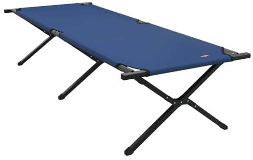 vidaXL Klappliege mit Tragetasche in Blau aus 600D Oxford-Stoff. Praktisches Campingbett für draußen, faltbar und komfortabel für Abenteuer und minimalistische Terrassen