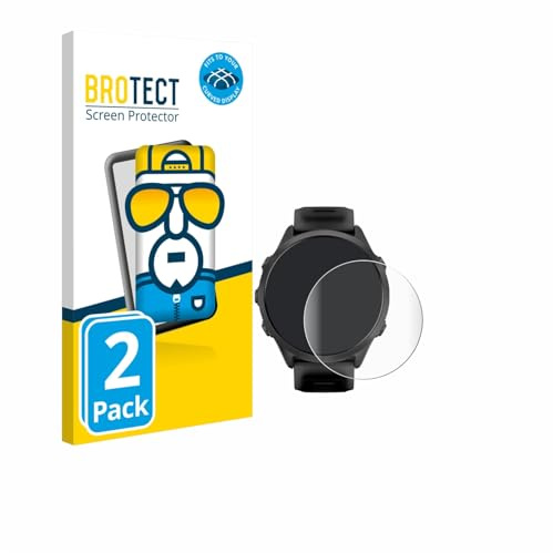 BROTECT Schutzfolie für Garmin Forerunner 570 | (47 mm) 2 Stück Transparenter Displayschutz Made in Germany Klare Full-Screen Folie Full-Cover 3D Curved Montage Kit