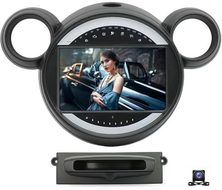 Genérico Radio Android 2 DIN para Mini Cooper Countryman R56 R60 (2007-2014): Pantalla táctil de 9, navegación GPS, Bluetooth, 4G, SWC, FM, cámara de visión Trasera