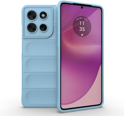 ESHUYI Liquid Silicone Hülle für Motorola Moto G86 5G mit Antibakteriellem Schutz und Kratzfestes weichem Mikrofaserfutter, Rundumschutz Stoßfeste Handyhülle Case, Hellblau