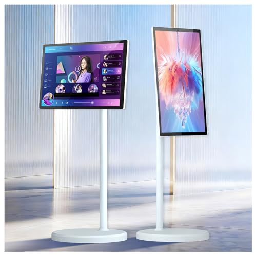 WEICNE 21.5/24/27/32 Portable Rolling Tv, 1080p/4k Smart Portable Wireless Touch Screen Tv On Wheels, 4+128gb/8+128gb,With Large Display, Larger Battery Up To 5-8hr,60hz Refresh Rate 24IN-4+64GB