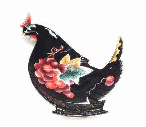 Appletree 10 1/2-Inch Autumn Harvest Ceramic Rooster Plate