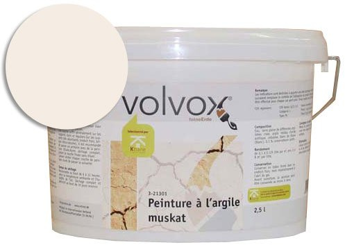 ecotec Naturfarben GmbH Volvox Espressivo Lehmfarbe - atmungsaktive Wandfarbe matt - hohe Deckkraft - streichfertige Naturfarbe beige 5 L