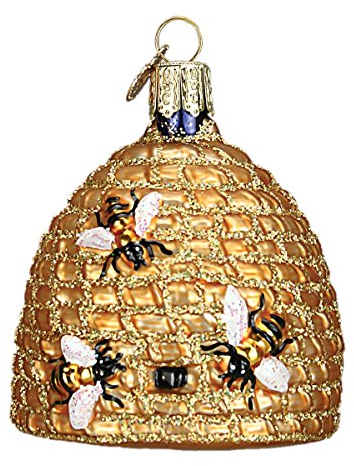 Old World Christbaumschmuck: Bienenenkorb, geblasen, für den Weihnachtsbaum