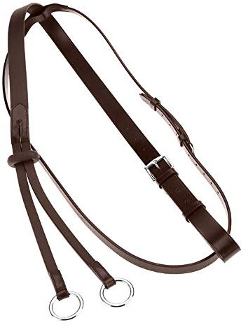 HORZE Leder Martingale für Pferde - klassisch, inkl. Gurtfixierung, Pony, Dark Brown(DBR)