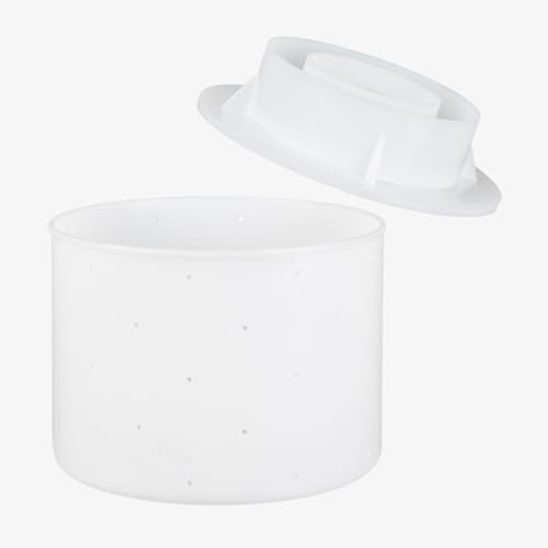 Milky Käseform mit Boden und Pressdeckel Ø 200 mm – Käseform zum Käse selber machen – Käseformen für Camembert & Frischkäse – Hochwertige Feta Käseform aus lebensmittelechtem Kunststoff