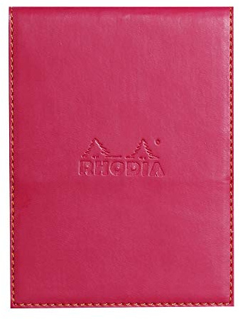 Rhodia 128212C Notizblock N.12 liniert mit Schutzhülle Kunstleder Himbeer