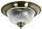 Licht-Erlebnisse Deckenlampe Metall Glas in Messing Antik IP44 Bad Küche Ø31 cm E14 2-flammig runde Jugendstil Deckenleuchte Esszimmer BARMSTEDT
