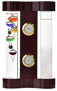 Galileo Thermometer und Sturmglas-Display, 18 cm