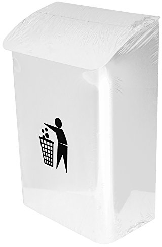 Arregui Papelera mural, con tapadera de 18 litros de capacidad - Material: Acero - Diseño Práctico, para Oficina, parking (Blanco)