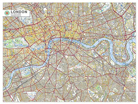 1000 Piece Jigsaw Puzzle For Adults - London City Map - 66cm X 50cm - Street Map Of London, England - Gift Ideas
