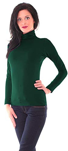 Easy Young Fashion - Damen Thermo Mikrofaser Langarm Rollkragen Shirt - Rolli Unterziehshirt Skinny Fit 3253