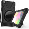 ProCase Hülle Galaxy Tab A 8.0 Zoll 2019(SM-T290 T295) mit 360°Drehständer und verstellbar Riemen Schultergurt, Robust Heavy duty Stoßfest Handschlaufe Case Hybrid Full Body Schutzhülle Cover -Schwarz