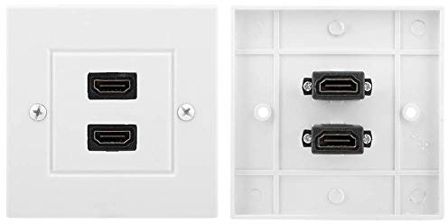 Placa de pared HDMI de doble puerto Placa frontal Placa frontal Placa de pared Toma de HDMI Enchufe Toma de corriente Cubierta decorativa Panel de montaje para edificio de oficinas en el hogar