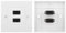 White Dual Port HDMI Wall Plate Panel Faceplate Faceplate Wall Plate HDMI Socket Plug Jack Outlet Decorative Face Cover Mount Panel for Hotel Home Office Building