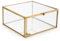 Hipiwe Vintage-Glas-Schmuck-Organizer-Box – Goldene Metall-Aufbewahrungsbox für Schreibtisch, Schmuck-Organizer, Hochzeit, Geburtstagsgeschenk, quadratische Schminktisch-dekorative Boxen für Kommode