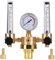 Dual Tube Argon Regulator Argon Mig Tig Meter Gas Regulator Gauge Welding Gas Cylinder G5/8 Male Thread for Welding(WX-562-5/8 Male Thread)