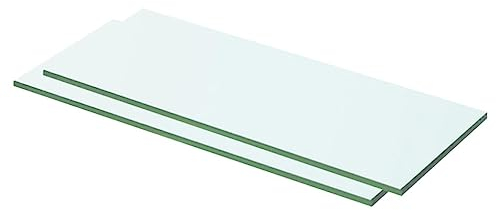 vidaXL 2X Regalboden Glas Glasboden Glasscheibe Glasplatte Regalbrett Ersatz Platte Glasscheibe für Glasregal Klarglas Transparent 50x15cm