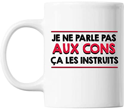Planetee Mug Je ne parle pas aux cons Blanc
