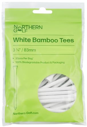 Northern Golf White Bamboo Golf Tees (3 1/4 / 83mm 30 Tees Per Pack)