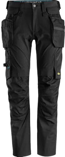 Snickers 6208 Lite Work Stretch Trousers Holster Pockets Black 35 30