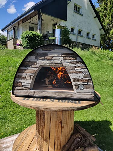 FOUR A BOIS MAXIMUS ARENA NOIR - Idéal Pour Une Cuisson au Feu de Bois de Pizza et Pain Traditionnel - Four Portatif et Extérieur