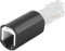 BestPlug Twist Stop drehbarer Adapter für Festnetztelefon-Kabel Telefon-Kabel RJ10 4-polig Stecker männlich auf RJ10 4-polig Buchse Kupplung weiblich, schwarz