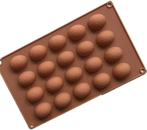 KOMUNJ 20 Löcher Walnuss Nüsse Form Kuchen Schokolade Formen Silikon Puddding Form, Silikonform Halbkugel für Schokolade, Kuchen, Gelee, Kuppel-Mousse, Selbermachen