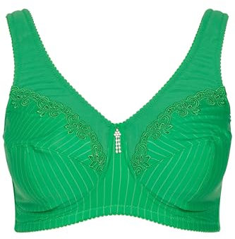 Ulla Popken Womenswear 658495447 Curvy Kelly Stütz-BH mit Nadelstreifen, Übergröße, Grasgrün, 105C, Grasgrün, 100C