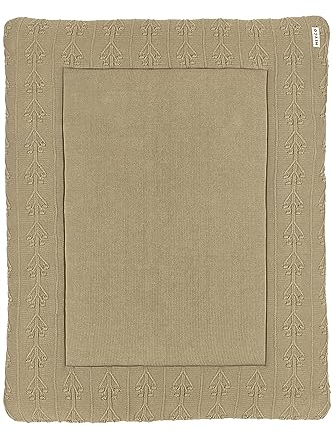 Meyco Baby Romantic Flower Laufgittereinlage (weiches und sicheres Material, doppelseitiges Design, Außenseite aus 100 % Baumwolle, Rückseite aus 100 % Velvet, Größe: 77 x 97 cm), Taupe